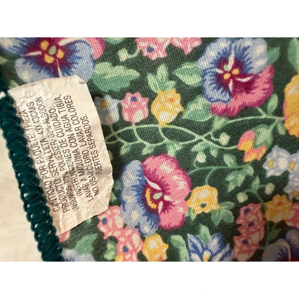 Vintage Quilted Bunny Rabbit Placemats and Floral Napkin Set Cottagecore 3pc